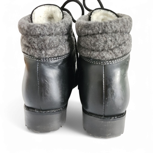 SAUTE-MOUTON winter boots leather made in Canada 100% woven wool lining size 39 - Picture 8 of 13
